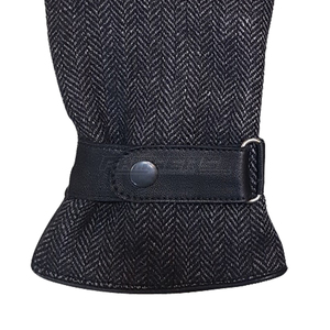 Gants en cuir noir tweed à motif sergé, longueur poignet, pour homme, mode, taille personnalisée OEM, élégants, haut de gamme, pour temps froid - Product Image 4