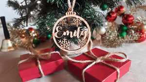 Custom Wooden Christmas Ornaments Personalized Engraved Wood Hanging Decorations for Christmas Tree Holiday Gift Wedding Party H - Product Image 3
