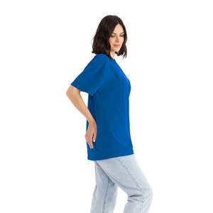 T-shirt col rond uni pour homme, personnalisé, en coton épais, coupe oversize à épaules tombantes - Product Image 6