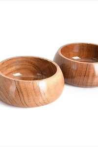 ชามไม้ทำมือ ดีไซน์มินิมอล สำหรับเสิร์ฟอาหาร ตกแต่งบ้านสไตล์วาบิซาบิ - Product Image 1