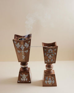 Brûleur à Bakhoor en Bois de Santal Fait Main Unique Porte-Encens en Nacre Personnalisé Luxe Décoration Religieuse Maison Arabe - Product Image 5