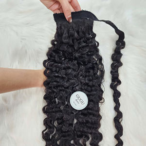 Extensions de cheveux vierges bruts vietnamiens 100% naturels en gros, queue de cheval bouclée birmane, super double drawn, 18 pouces, cuticules intactes - Product Image 3