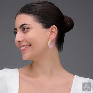 PRAO COMBO Rose Studs Aros de doble tono Colgantes abstractos-Pendientes de tuerca de moda con estilo - Product Image 3