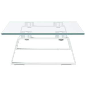 Support d'écran en verre trempé et métal blanc 15,7''x7,9''x3,1'' pour ordinateurs de bureau - Product Image 5