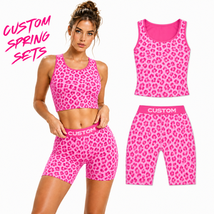 Conjunto de Top Corto sin Mangas y Pantalones Cortos con Estampado de Leopardo para Mujer, Conjunto Deportivo de 2 Piezas con Estampado de Guepardo para Yoga, Tendencia OEM 2026 - Product Image 2
