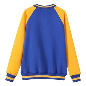 Sigma Gamma Rho Chenille Crest Sweatshirt Women Blue Yellow <b>Raglan</b> Crewneck Pocket Pullover Sorority Casual <b>Top</b> - Product Image 2