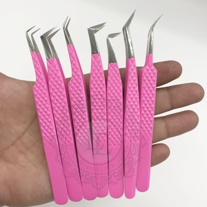 แหนบสเตนเลสแบบแข็งแหนบปลายสีเงินเคลือบด้วยผงสีชมพูยอดนิยมติดป้ายได้ตามต้องการ - Product Image 4