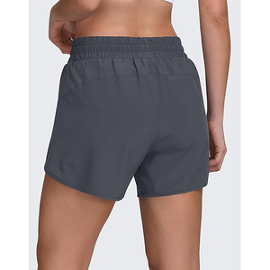 Pantalones Cortos Deportivos Grises Personalizados para Hombre, de Secado Rápido, con Bolsillo Oculto con Cremallera para Teléfono y Cintura Elástica con Cordón Ajustable - Product Image 2