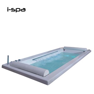 Bañera de Hidromasaje Rectangular Moderna Exotica, de Acrílico, con Cascada, Masaje de Aire, Luces de Colores, Instalación Empotrada, para Interiores, Hoteles, Villas, 2.0m - Product Image 3