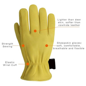 Premium Quality Cowhide Grain Leather <b>Driving</b> <b>Gloves</b> Heavy Duty Industrial Safety Hand Protection Gardening <b>Gloves</b> - Product Image 3