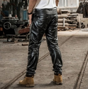 Pantalones de Motocicleta de Cuero Negro para Hombre, Impermeables, para Todas las Estaciones - Product Image 5