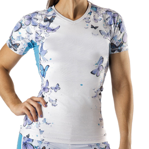 Wholesale Custom Logo Digital Printed Short Sleeve Girl MMA BJJ <b>Rash</b> Guard Jiu Jitsu <b>Swimming</b> <b>Rash</b> <b>Vest</b> for Women - Product Image 1