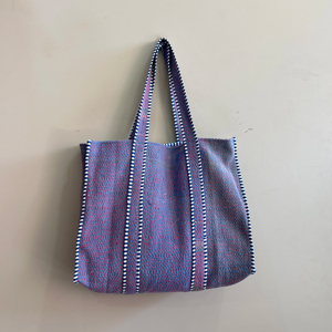 Women's Kantha Quilted Tote Bag Bohemian Vintage Shoulder Shopping Bag - Product Image 1