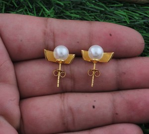 Boucles d'oreilles pendantes de luxe vintage faites à la main en argent sterling 925 massif avec perles naturelles pour mariage, anniversaire, cadeau, fête - Product Image 1