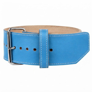 Unisex Blue Leather Non-Slip Heavy Duty Plus Size Weightlifting <b>Belt</b> Adjustable Buckle Waist Back Support Body Building Fitness - Product Image 3