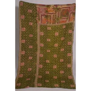 Colcha Kantha Gudri de Algodón Hecha a Mano, Reversible, Vintage, para Sofá, Cama o Decoración de Dormitorio - Product Image 1