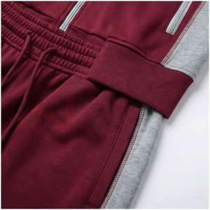 Survêtement pour homme, couleur marron gris, blocs de couleurs, manches longues, col montant, fermeture éclair sur le devant, poches latérales, vêtements décontractés pour l'automne - Product Image 5