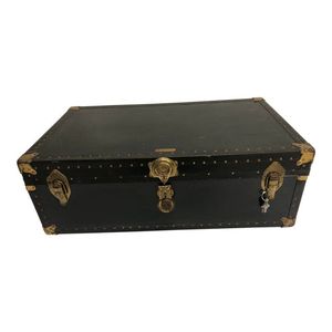 Elegant Powder Coated Steel Storage Trunk with Lockable Cover for Bedroom Furniture and Office Organization - Product Image 1