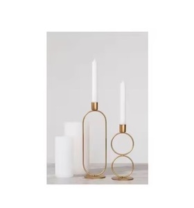 Portavelas Metálico Minimalista para Decoración Moderna del Hogar, Diseño Minimalista con Elegantes Portavelas con Acabado Metálico - Product Image 1