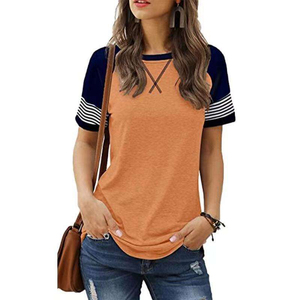 Camiseta de mujer de manga corta con cuello redondo, estampada y con brillantina, para ocio, de alta calidad, totalmente personalizable. - Product Image 5