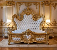 Lit double en teck noir au design turc, durable, classique, détachable, moderne, couleur et taille personnalisables