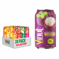 Bebida de Jugo de Mangostán Exótico 330ml VINUT Sin Azúcar Precio de Fábrica Vietnam Etiqueta Privada