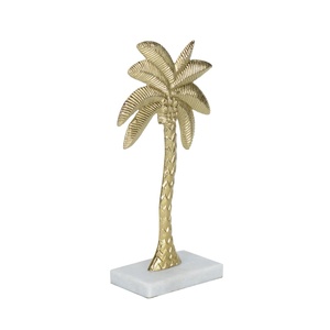 Figura Decorativa de Palmera en Aluminio Chapado en Oro, Hecha a Mano, Decoración Costera Moderna para Mesa de Salón, Hogar, Jaffs Exports - Product Image 3