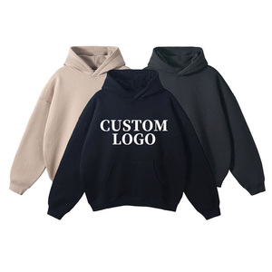 Sudadera con Capucha Extra Grande para Hombre, Color Sólido, Algodón French Terry, Informal, con Bolsillo Delantero, para Otoño - Product Image 1