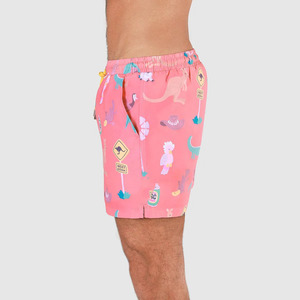 Shorts de bain mi-longs pour hommes personnalisés, légers, en tissu Oxford, imprimés par sublimation, en polyester uni, imperméables et élastiques - Product Image 3