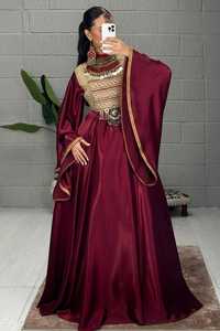 Robes Afghanes pour Femmes Grande Taille Personnalisables en Couleur et en Taille, avec Appliques en Dentelle, Volants, Broderies, Longueur Genou, Coupe Évasée, Motifs Floraux Vintage - Product Image 5