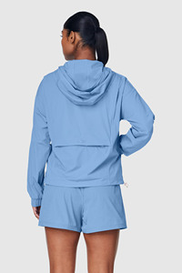 Ensemble veste coupe-vent légère à capuche et short pour femme, vêtements de sport décontractés pour l'extérieur, survêtement 2 pièces pour femme - Product Image 2