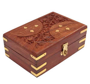 Caja de almacenamiento de joyería decorativa de madera con forro de terciopelo para recuerdos decoración del hogar e ideas de regalo hechas a mano reflexivas - Product Image 2