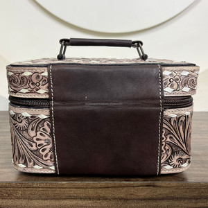 Personnalisé en gros carré usiné à la main en cuir véritable grand étui avec insert en velours pour bague collier voyage bijoux organisateur boîte - Product Image 5