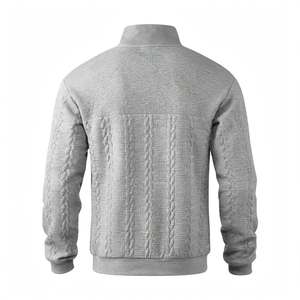 Sudadera para Hombre SPINE CRAFT, Cuello Alto, Transpirable, Tejida, Corte Regular, Color Sólido, para Otoño, con Cierre de Cremallera de un Cuarto, Manga Larga - Product Image 3