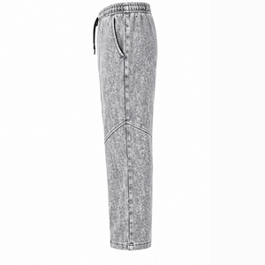 Pantalon délavé vintage en coton, coupe décontractée personnalisée, style streetwear, joggers unisexes, fournisseur de vêtements en gros - Product Image 2