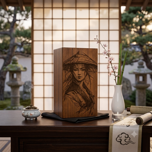 Urna Funeraria Ecológica de Madera Natural Voxo International, Caja de Cremación Conmemorativa Grabada, Ataúd Personalizado para Cenizas, 200 Cubic - Product Image 3