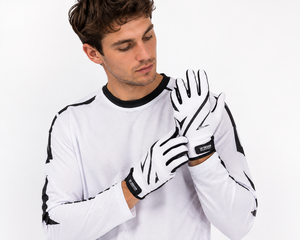Gants de moto tout-terrain en polyester blanc premium pour l'hiver, respirants, antidérapants, de protection, unisexes - Product Image 5