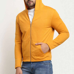 High Quality Men Zipper Hoodies 100% Cotton Fleece Winter Plain Dyed Breathable Low MOQ Top Fashion for Sale - Product Image 4