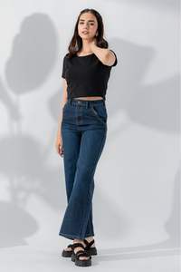 Vaqueros de mezclilla de pierna ancha estilo baggy para mujer, tallas grandes, antiestáticos, transpirables, de alta calidad, personalizables para invierno - Product Image 2