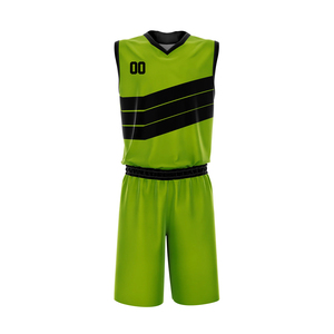 Ensemble d'uniformes de basketball rouges pour hommes, col en V, sans manches, sublimé, séchage rapide, vêtements de sport, taille élastique, design rayé - Product Image 5