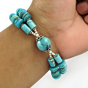 Pulsera de Estilo Retro para Mujer, Hecha a Mano, con Turquesa de Varias Formas, Joyería Bohemia para Amantes de las Pulseras, Precio al por Mayor - Product Image 1