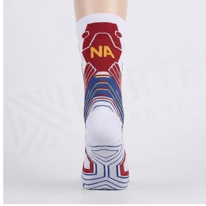 Crew <b>Socks</b> Geometric Pattern Blue Breathable <b>Running</b> <b>Socks</b> for Adults Spring Season - Product Image 2