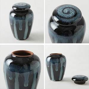 โกศบรรจุอัฐิขนาดเล็ก สีดำ ทำจากอะลูมิเนียม รูปทรงรี ผิวเคลือบเงาสะท้อนแสง โกศอะลูมิเนียมขนาดเล็กสำหรับเก็บอัฐิ - Product Image 3