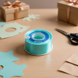 Ruban en satin 5,0 cm 25Y Bleu piscine D09 - Product Image 2