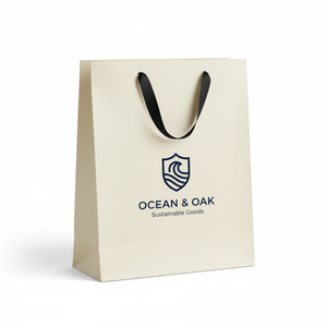 Sacs en papier laminé de luxe écologiques faits à la main avec votre propre logo pour l'emballage de bijoux et de cadeaux de supermarché - Product Image 1