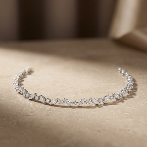 Colliers tennis en or blanc 10k 14k 18k avec diamants de laboratoire et pierres multiformes pour femmes, produit en gros - Product Image 3