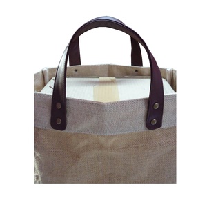 Top Selling Custom Printed Burlap <b>Handbag</b> Eco Jute Bag Custom Leather Handle Bag Burlap Tote Bags Jute - Product Image 5