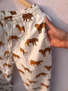 Leopard Print Cotton Muslin Pajama Set | Handcrafted Indian Block Print Loungewear - Product Image 5