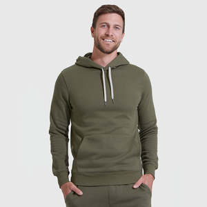 Sweat à capuche pour homme personnalisé OEM de haute qualité en coton, version classique, col roulé avec cordon de serrage, manches longues, pour le sport et la remise en forme - Product Image 1