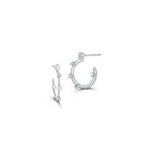 Pendientes de Aro de Diamantes para Uso Diario, Pulidos, con Diseño de Estrella, Abiertos, Regalos para Mujer, Redondos, de Diamantes Cultivados en Laboratorio, Oro Sólido de 14K y 18K, Venta al por Mayor - Product Image 4
